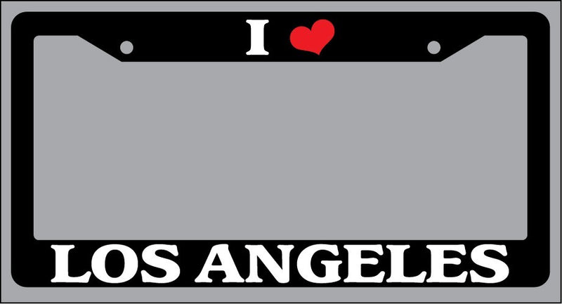 I Heart Los Angeles Black Plastic License Plate Frame Auto  Mod-GRAPH9856236-10301