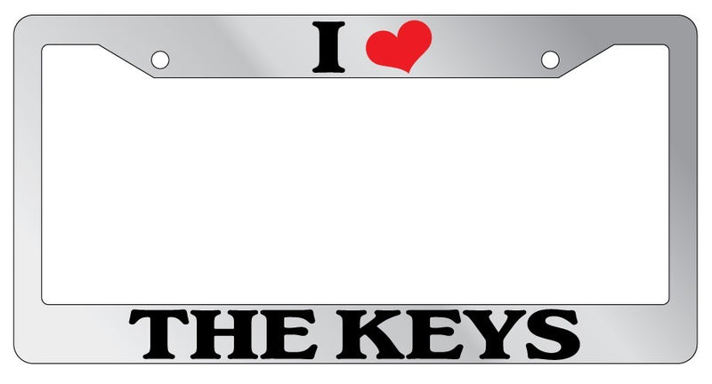 Chrome METAL License Plate Frame I HEART THE KEYS Auto Accessory  Mod-GRAPH9856236-8237