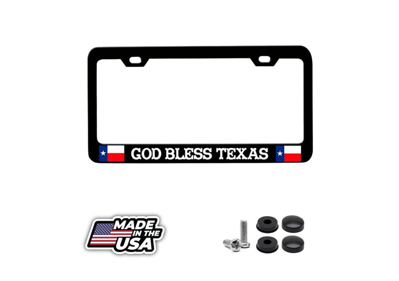 GOD BLESS TEXAS Texas License Plate Frame-CAN PERSONALIZE
