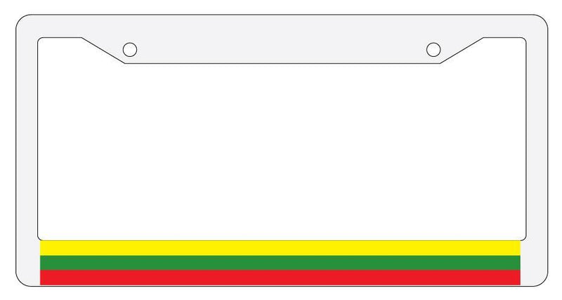 Lithuania White Plastic License Plate Frame World Flags  Mod-GRAPH9856236-1874