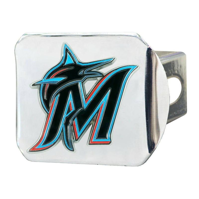 MLB Miami Marlins 3D Color on Chrome Metal Hitch Cover