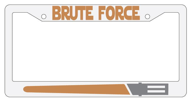 Brute Force TAN White Plastic License Plate Frame Star Wars  Mod-GRAPH9856236-2152