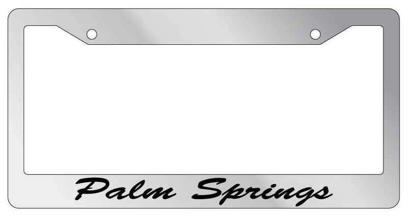 Chrome METAL License Plate Frame Palm Springs Cursive Auto Accessory 2497  Mod-GRAPH9856236-9736