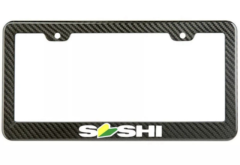 SUSHI JDM CARBON FIBER LOOK LICENSE PLATE FRAME