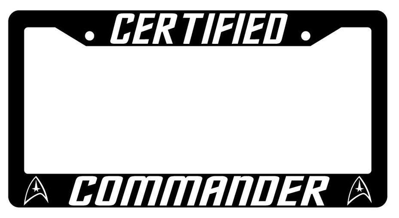 Certified Commander Black Plastic License Plate Frame Star Trek  Mod-GRAPH9856236-2039