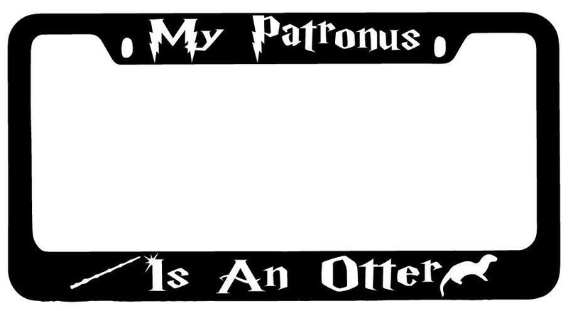 My Patronus Is A Otter Black METAL License Plate Frame Auto For Harry Potter  Mod-GRAPH9856236-9297