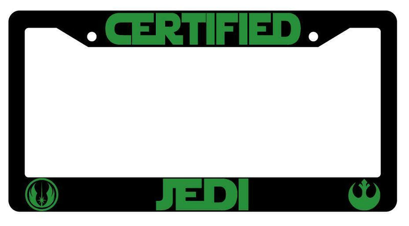Certified Jedi Black Plastic License Plate Frame Star Wars  Mod-GRAPH9856236-1926