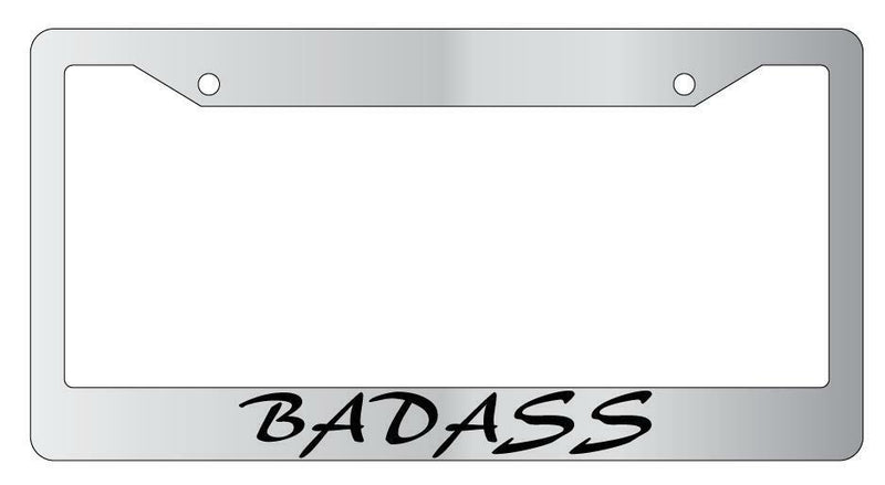 Badass (Cursive) Chrome License Plate Frame Auto Accessory  Mod-GRAPH9856236-4271