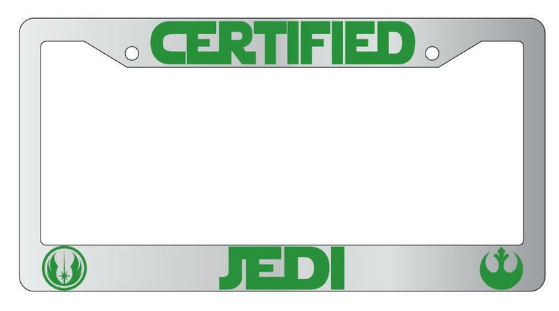 Certified Jedi Chrome Plastic License Plate Frame Star Wars  Mod-GRAPH9856236-5093