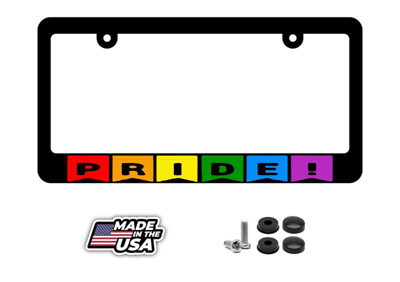 LGBT Gay Pride Rainbow Flag License Plate Frame v2