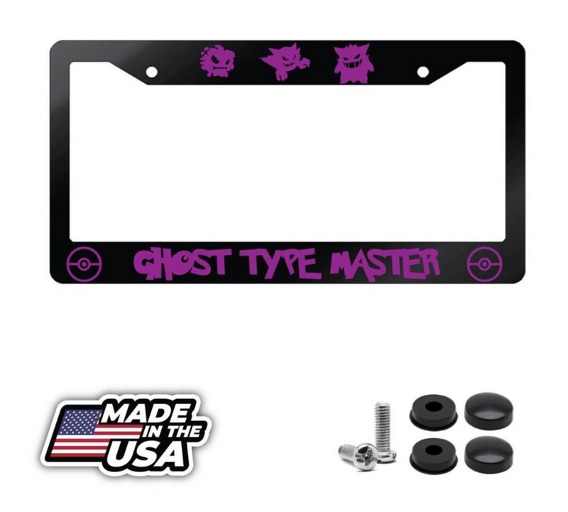 Ghost Type Gym Leader Black Metal License Frame Pokemon