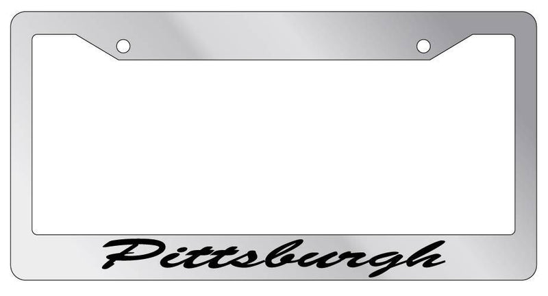 Chrome License Plate Frame CURSIVE Pittsburgh Auto Accessory Novelty 2535  Mod-GRAPH9856236-5540