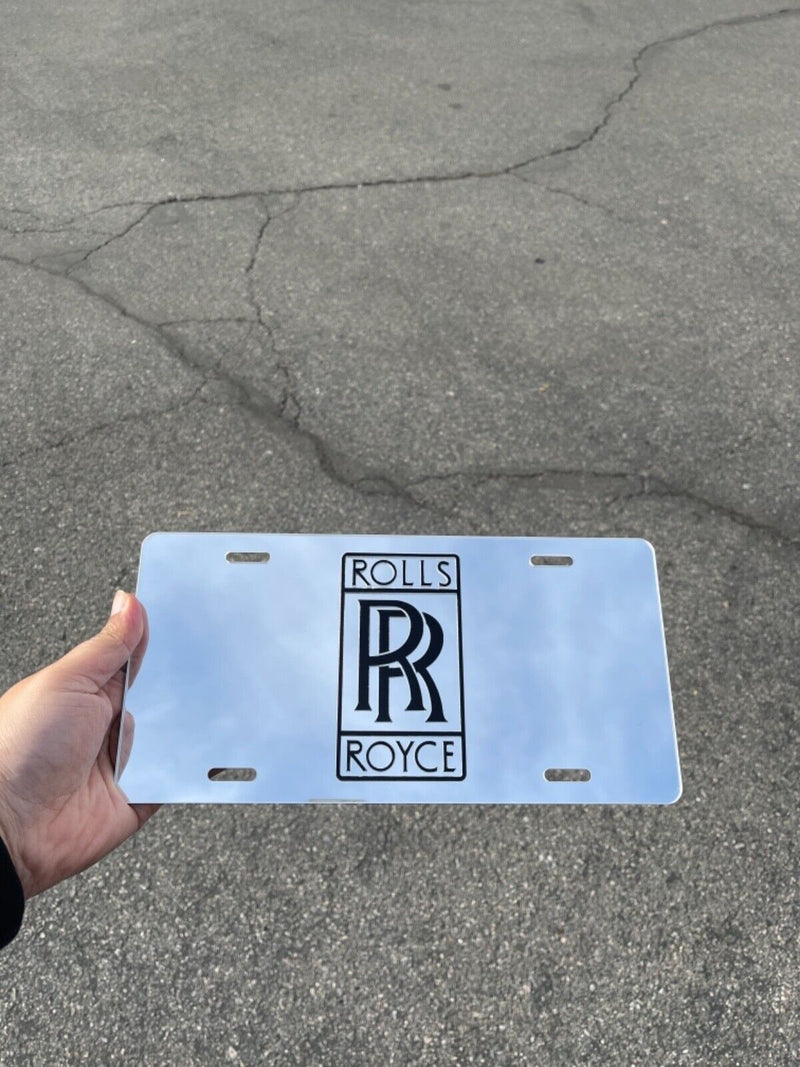 Rolls-Royce Emblem Acrylic Mirror License Plate Auto Tag