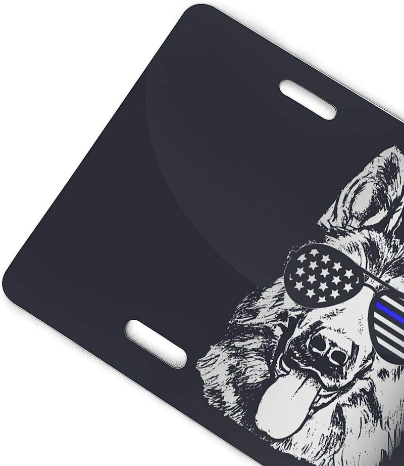 K9 Police American Flag German Shepherd Thin Blue Line Novelty License Plate