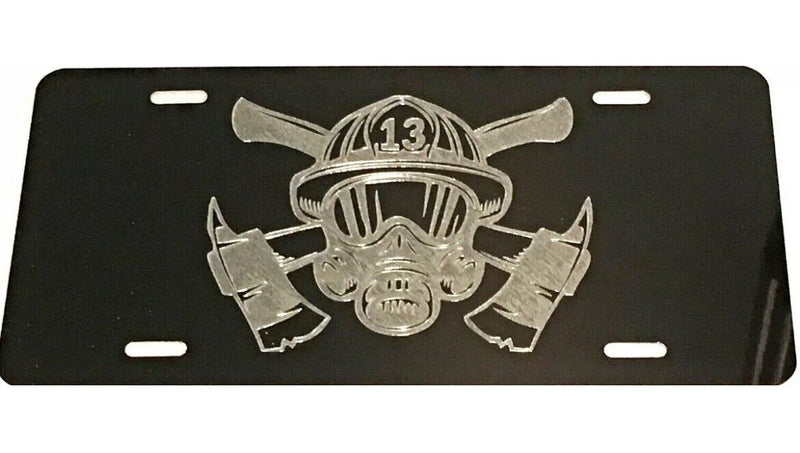 FIRE FIGHTER 2 Car Tag Diamond Etched on Aluminum License Plate