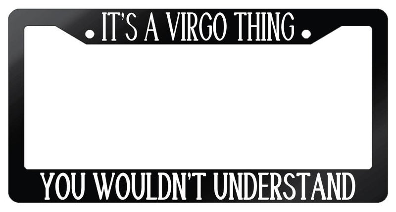 Black License Plate Frame Auto Accessory Virgo It&