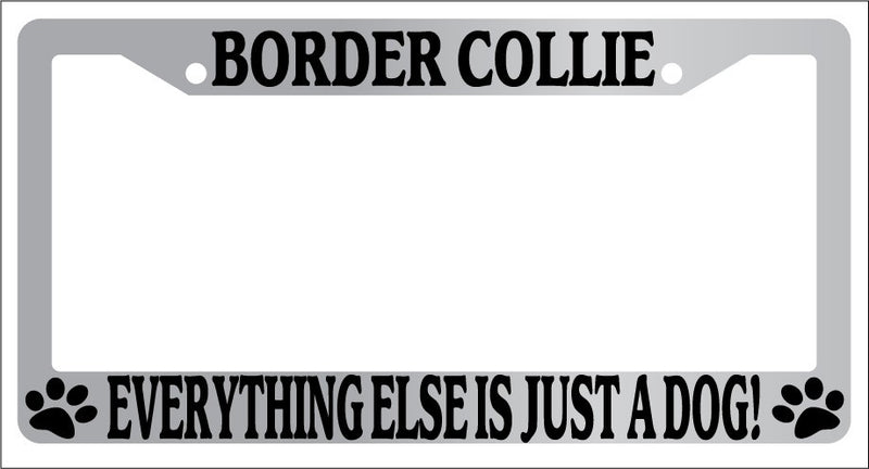 Chrome METAL License Frame BORDER COLLIE EVERYTHING ELSE IS JUST A DOG! 299  Mod-GRAPH9856236-9635