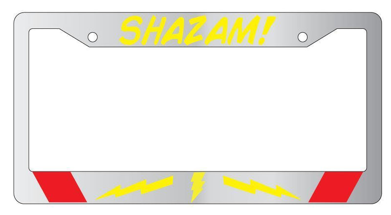 Shazam Chrome License Plate Frame DC  Mod-GRAPH9856236-4161