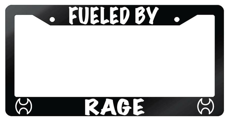 Fueled By Rage (Warrior) Glossy Black Plastic License Plate Frame FFXIV  Mod-GRAPH9856236-7162