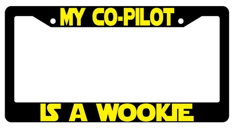My Co-Pilot Is A Wookie Black Plastic License Plate Frame SW  Mod-GRAPH9856236-3410