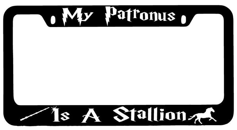 My Patronus Is A Stallion Black METAL License Plate Frame Auto For Harry Potter  Mod-GRAPH9856236-9278