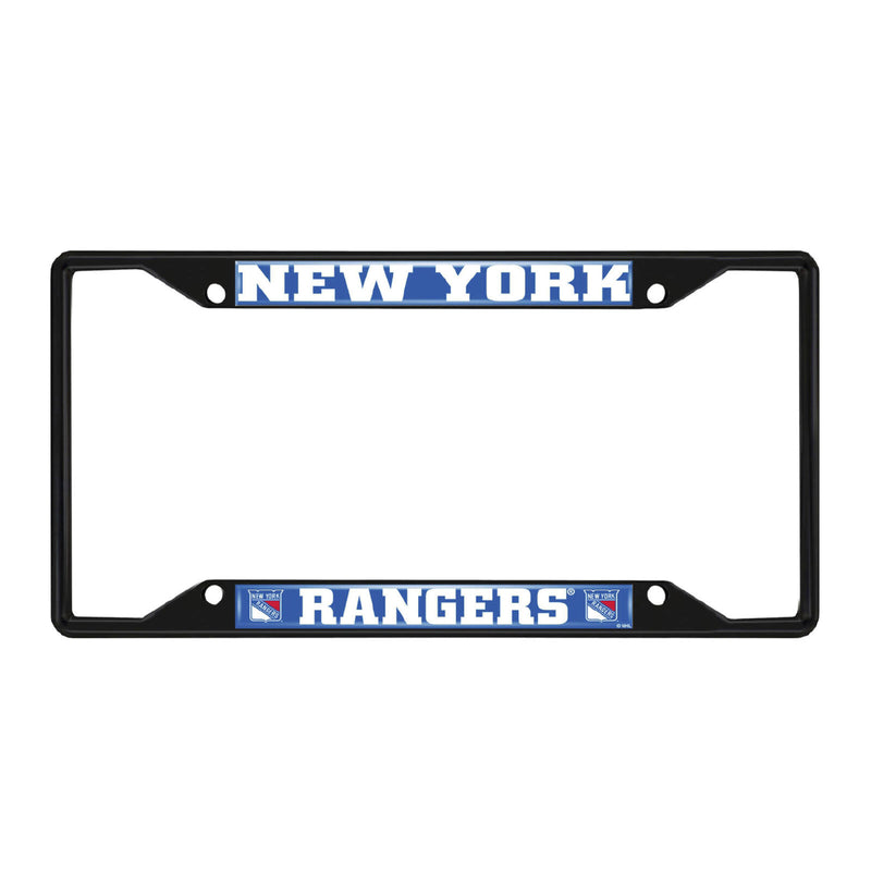 NHL New York Rangers Black Metal License Plate Frame