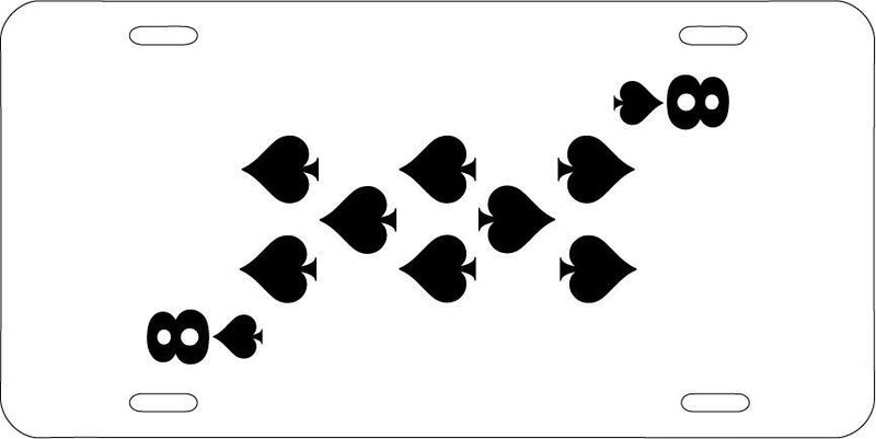 Eight Of Spades White Vanity License Plate Mod-GRAPH9856236-7681