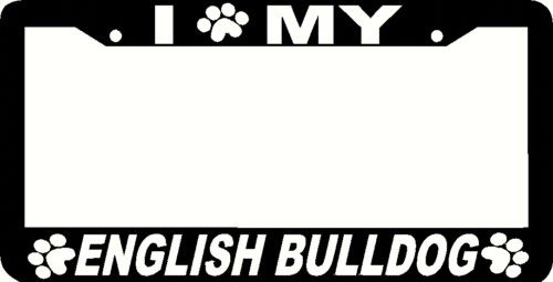 ENGLISH BULLDOG DOG paw print License Plate Frame