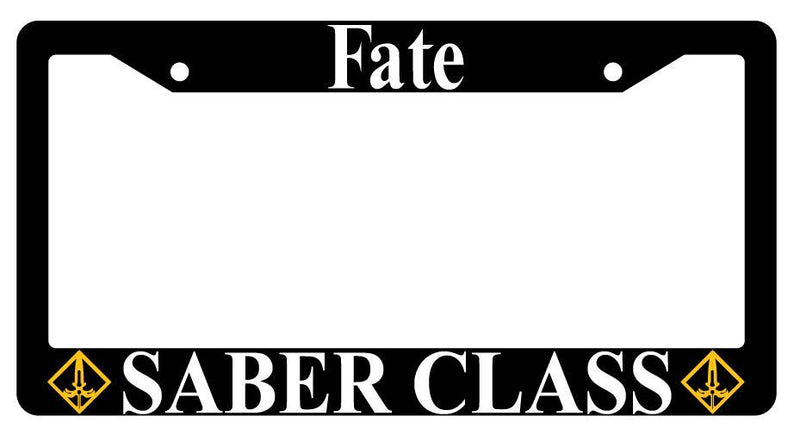 Fate Saber Class Black Plastic License Plate Frame Auto  Mod-GRAPH9856236-2270