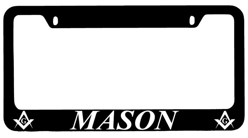 Mason w/LOGOS Black METAL License Plate Frame  Mod-GRAPH9856236-7982