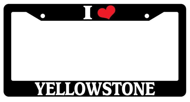 Black License Plate Frame I Heart Yellowstone Auto Accessory Novelty  Mod-GRAPH9856236-3651