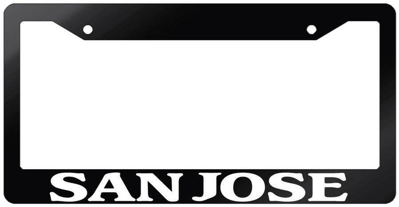 Glossy Black License Plate Frame SAN JOSE Auto Accessory 2641  Mod-GRAPH9856236-7224
