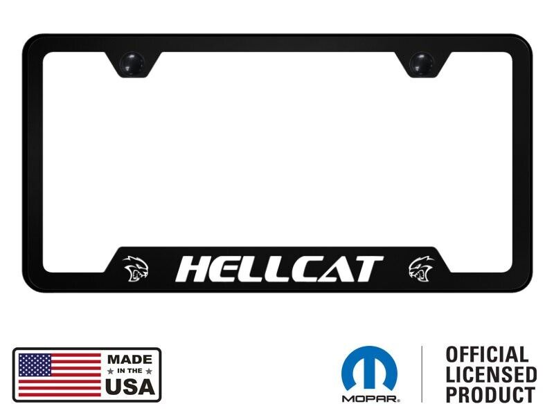 Mopar Hellcat Polycarbonate Notched License Plate Frame - White
