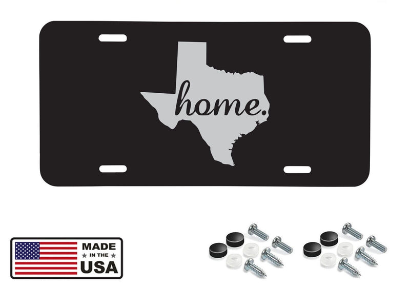Texas Home License Plate Tag Vanity Front Aluminum 6 Inches By 12 Inches
