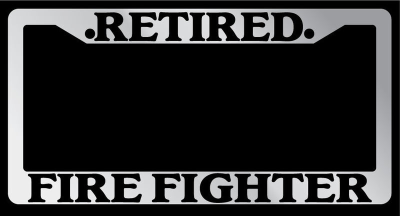 Chrome License Plate Frame "Retired FireFor Fighter" Auto Accessory Novelty  Mod-GRAPH9856236-1683