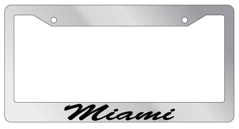 MIAMI CURSIVE Chrome METAL License Plate Frame Auto  Mod-GRAPH9856236-8107