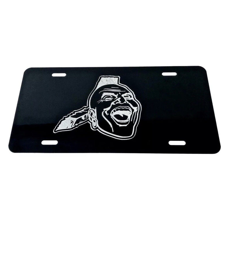 Atlanta Braves Noc-A-Homa Logo Car Tag Diamond Etched on Aluminum License Plate