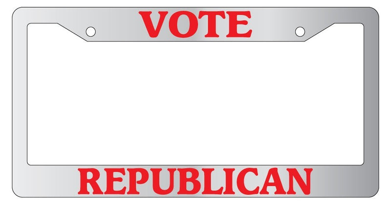 Chrome METAL License Plate Frame VOTE REPUBLICAN (RED)  Mod-GRAPH9856236-8409