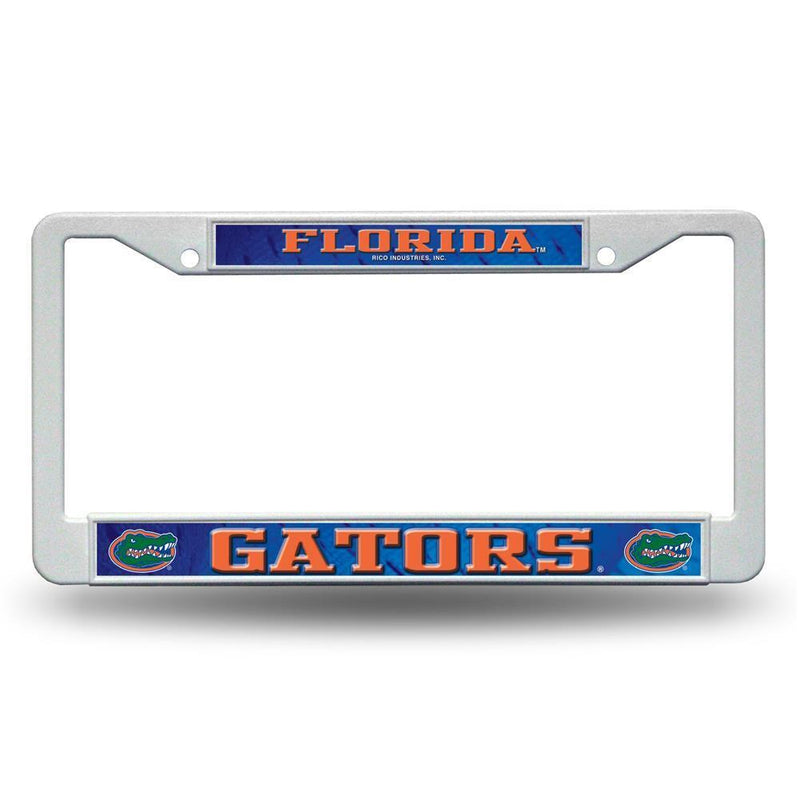 NCAA Florida Gators White Plastic License Plate Frame