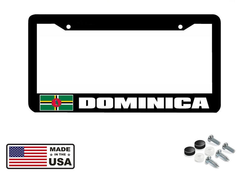 DOMINICA flag License Plate Frame Including Mounting Hardware Made In USA
