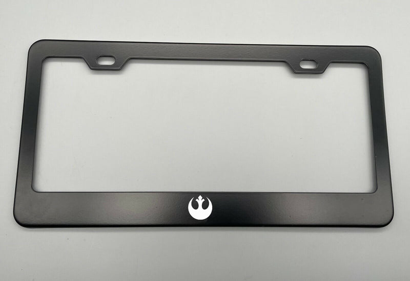 Black Holder for License Plate License Plate Holder Laser Engraved For Rebel For Star Wars Black Stainless Steel License Plate Frame