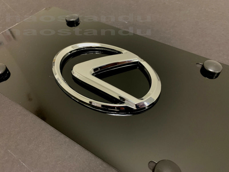1x 3D "Lexus LOGO style" emblem Aluminum BLACK Color Front Plate RUST FREE