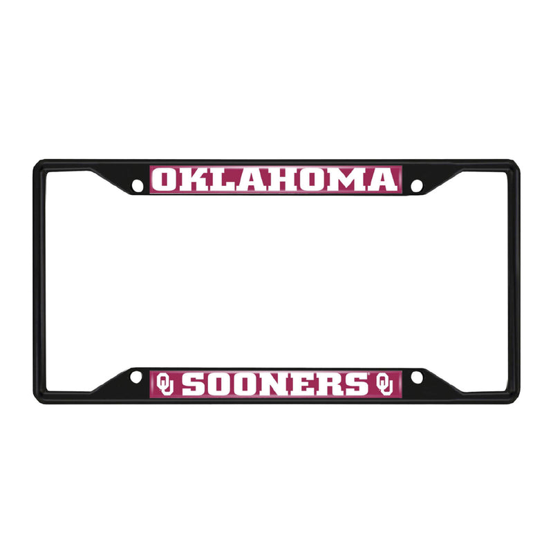 NCAA Oklahoma Sooners Black Metal License Plate Frame