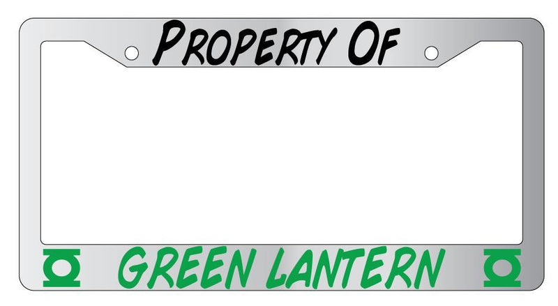 Property Of Green Lantern Chrome License Plate Frame  Mod-GRAPH9856236-4297