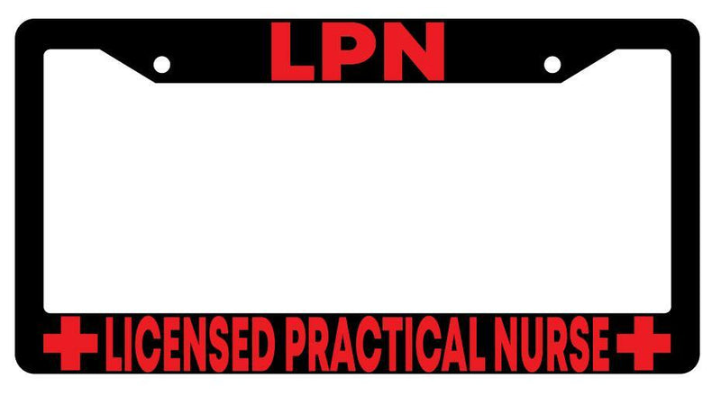 LPN Licensed Practical Nurse Black Plastic License Plate Frame  Mod-GRAPH9856236-207