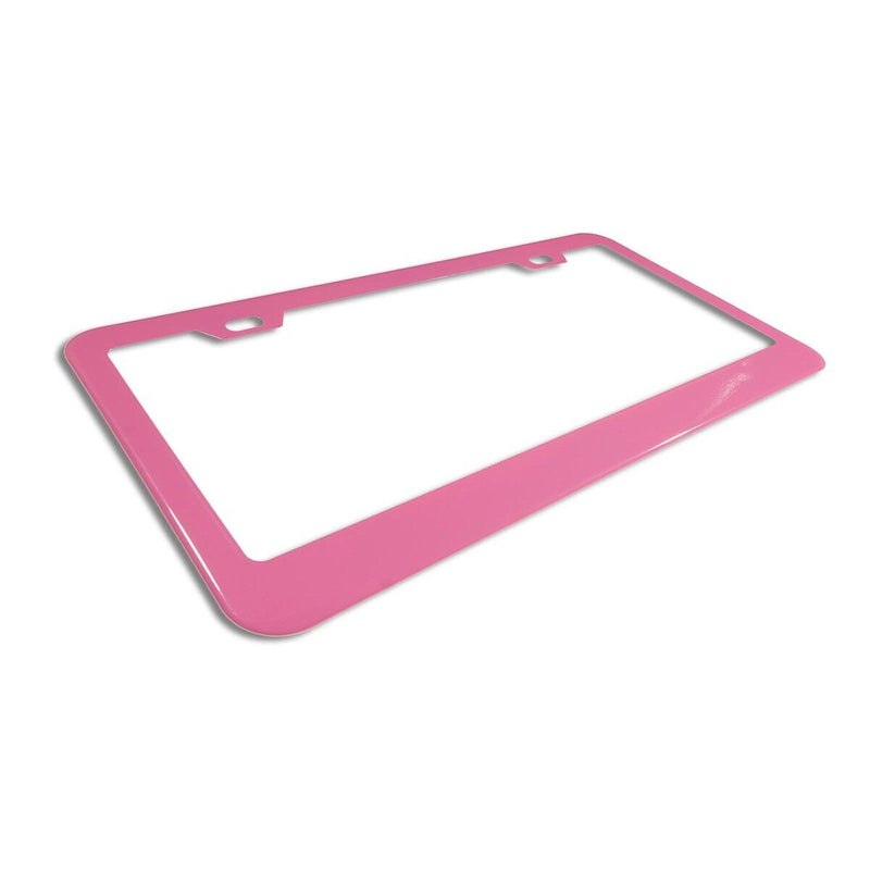PLAIN QUALITY Stainless Steel Heavy Duty HOT PINK License Plate Frame Border