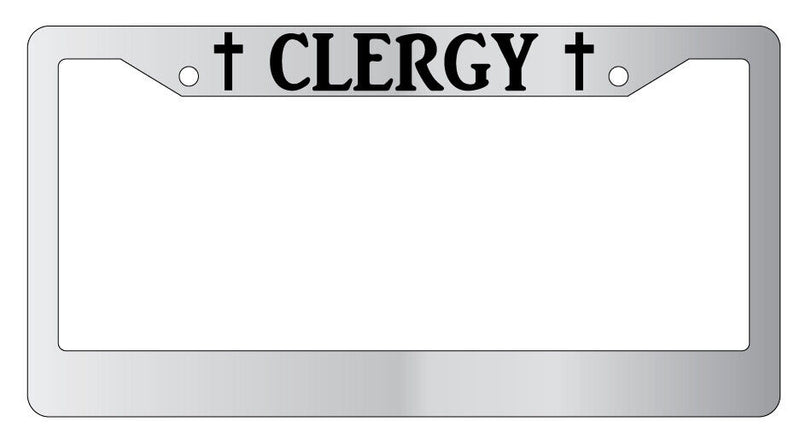 Clergy (Top) Chrome License Plate Frame  Mod-GRAPH9856236-5022