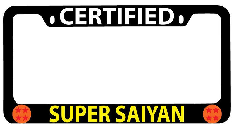 Black METAL License Plate Frame For Certified Super Saiyan Accessory Dragon Ball 53  Mod-GRAPH9856236-10201