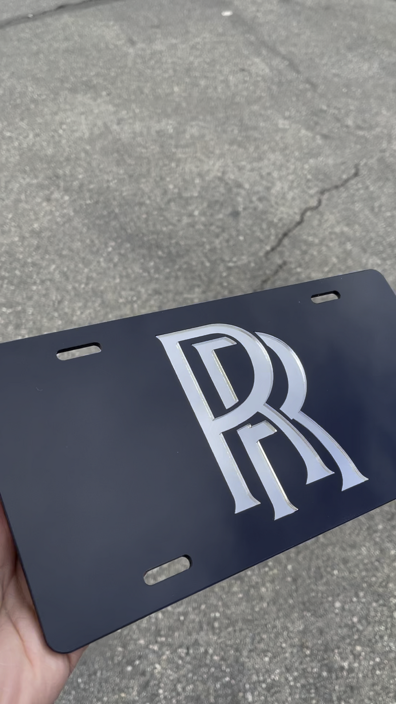Rolls-Royce Acrlic Mirror License Plate Auto Tag nice v2