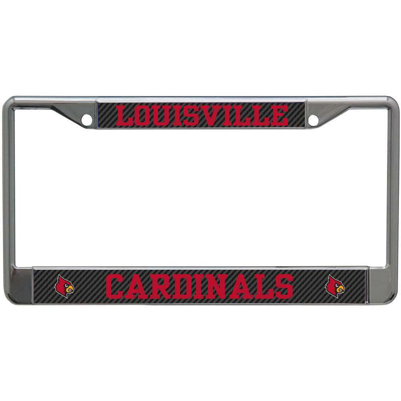 NCAA Louisville Cardinals Metal License Plate Frame - Carbon Fiber